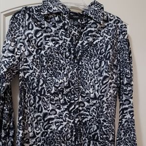 Alfani button down blouse. Animal print